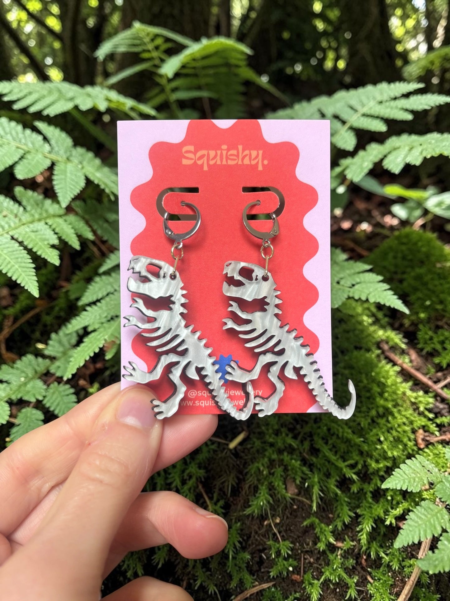T Rex Skeleton Earrings β Dinosaur Statement Jewellery