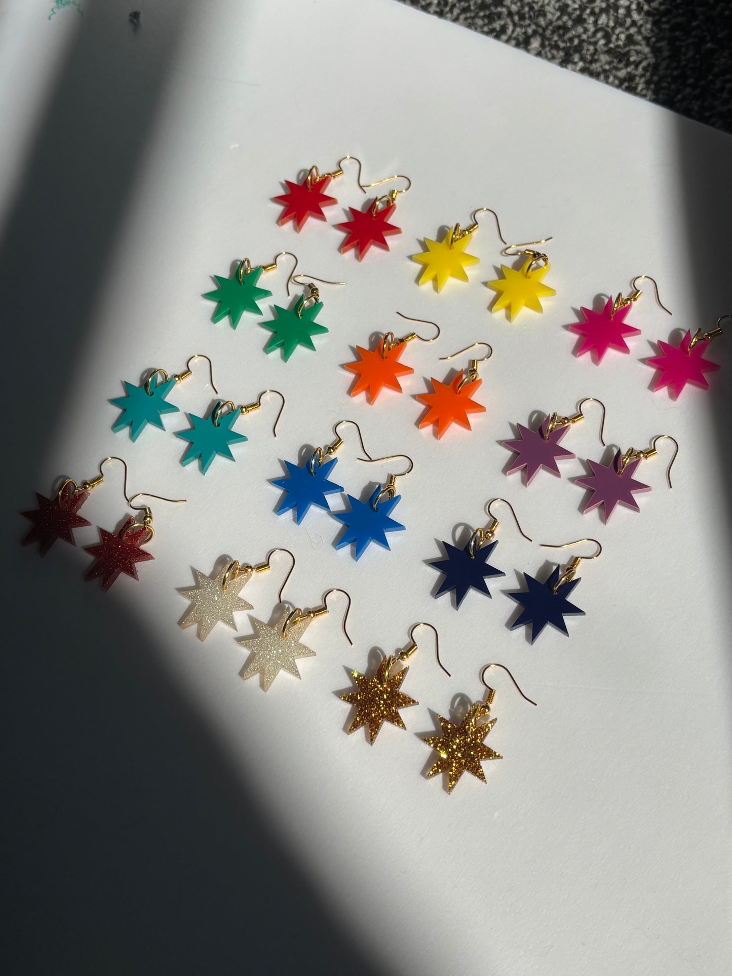 Star Acrylic Earrings – Multiple Colour Options – Cute Statement Jewellery