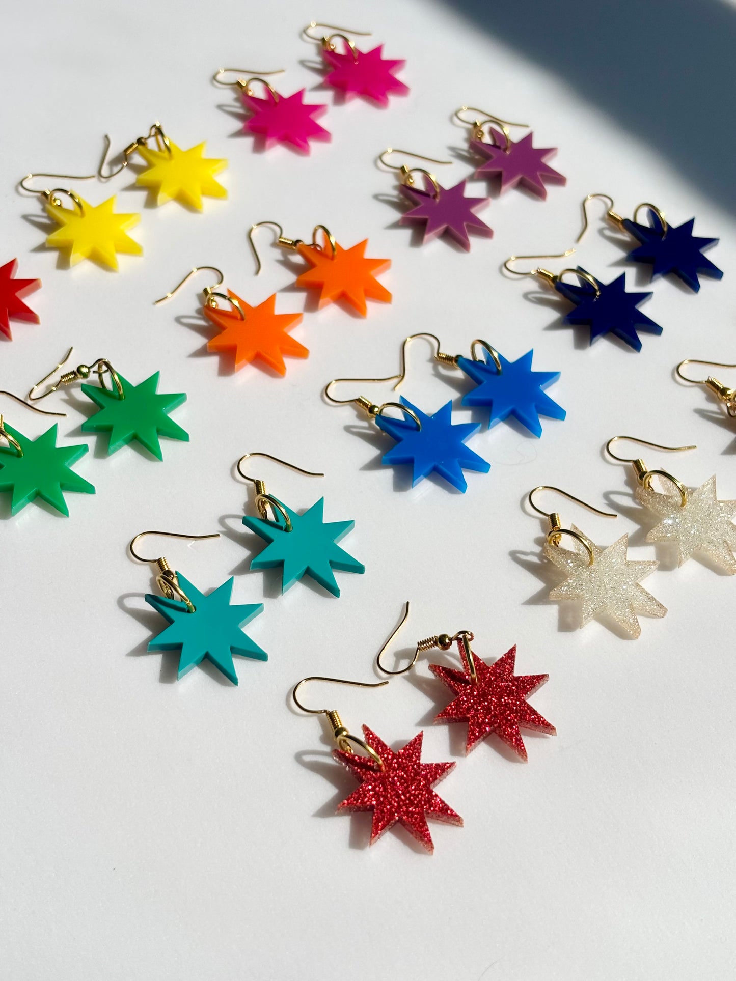 Star Acrylic Earrings – Multiple Colour Options – Cute Statement Jewellery