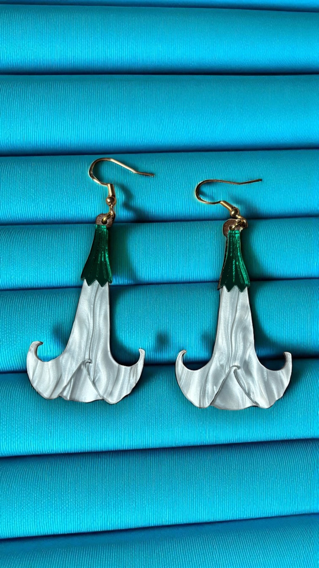 Angel’s Trumpet Earrings – Gothic Floral Acrylic Jewellery | Poison Garden Collection