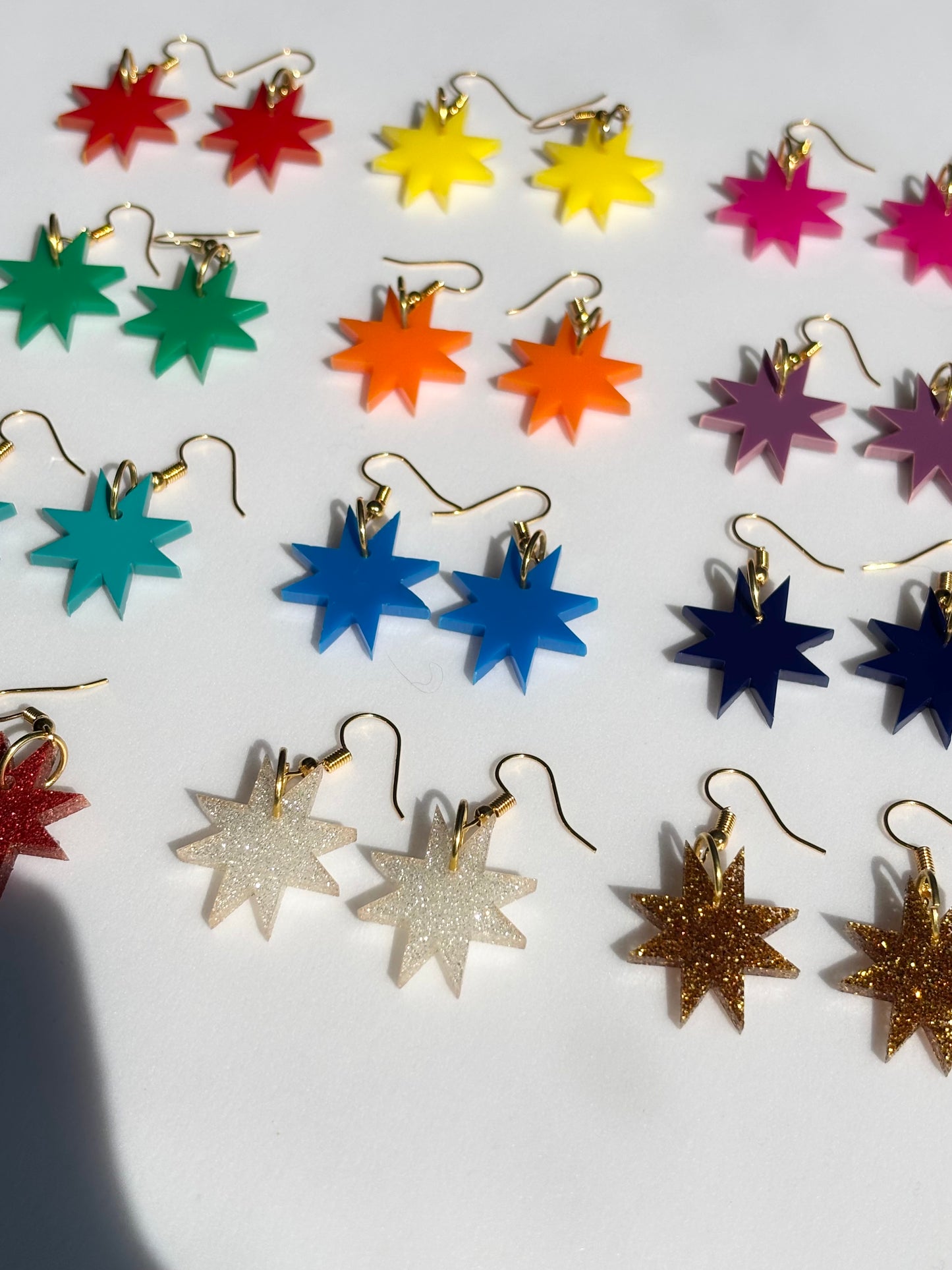 Star Acrylic Earrings – Multiple Colour Options – Cute Statement Jewellery
