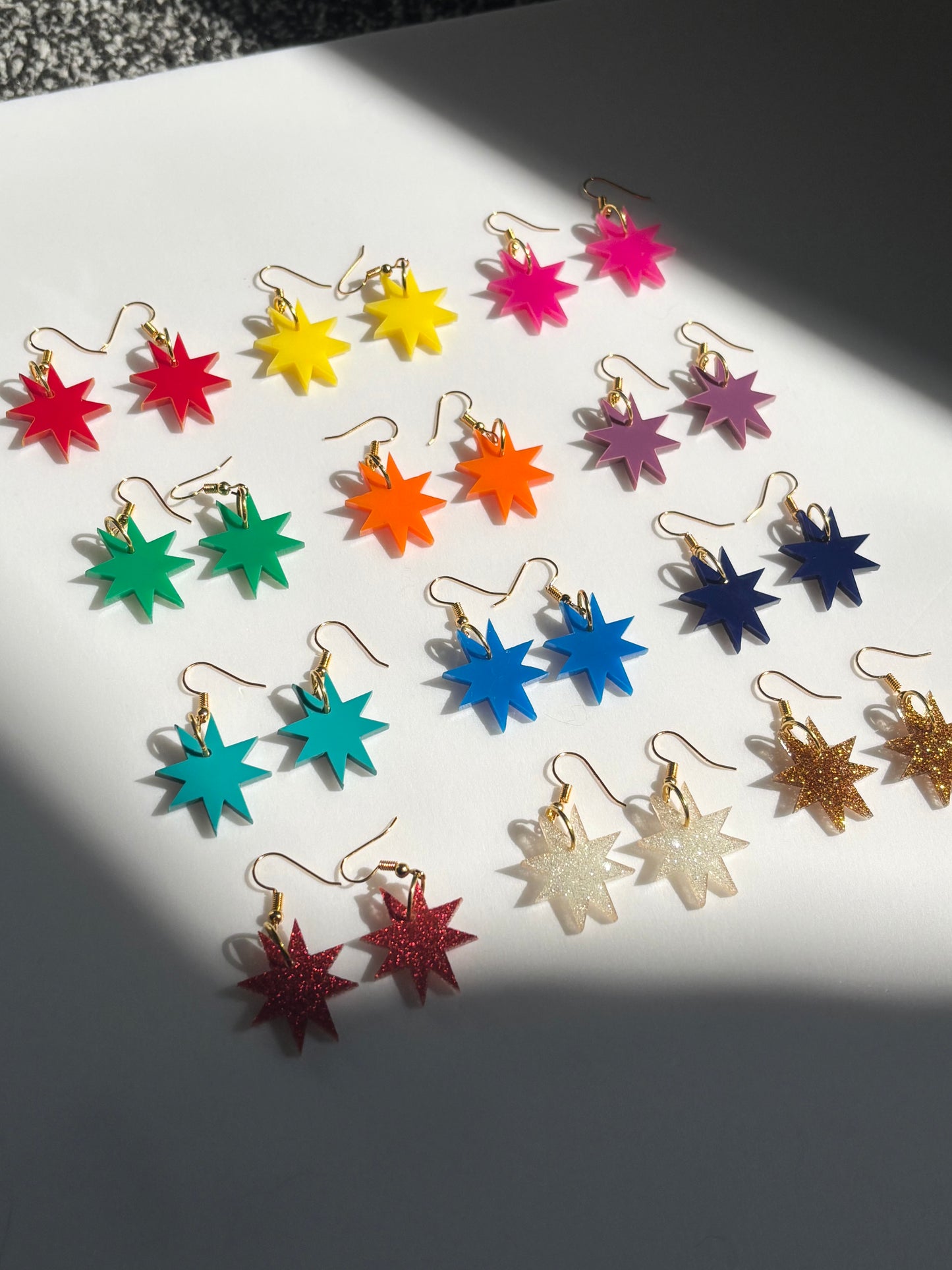 Star Acrylic Earrings – Multiple Colour Options – Cute Statement Jewellery