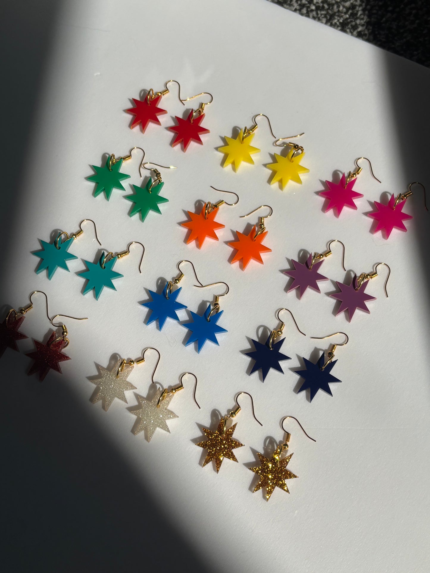 Star Acrylic Earrings – Multiple Colour Options – Cute Statement Jewellery