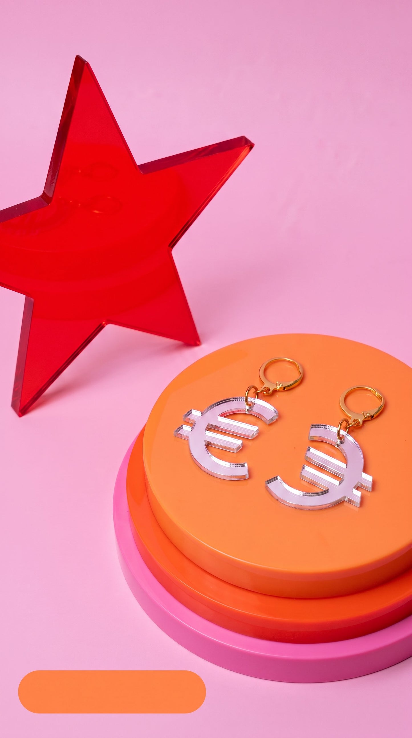 CMAT Euro Earrings Acrylic Mirror Euro Country Sign Statement Merch Earrings Alt Country Pop Y2K Currency Earrings Drag Brexit Political