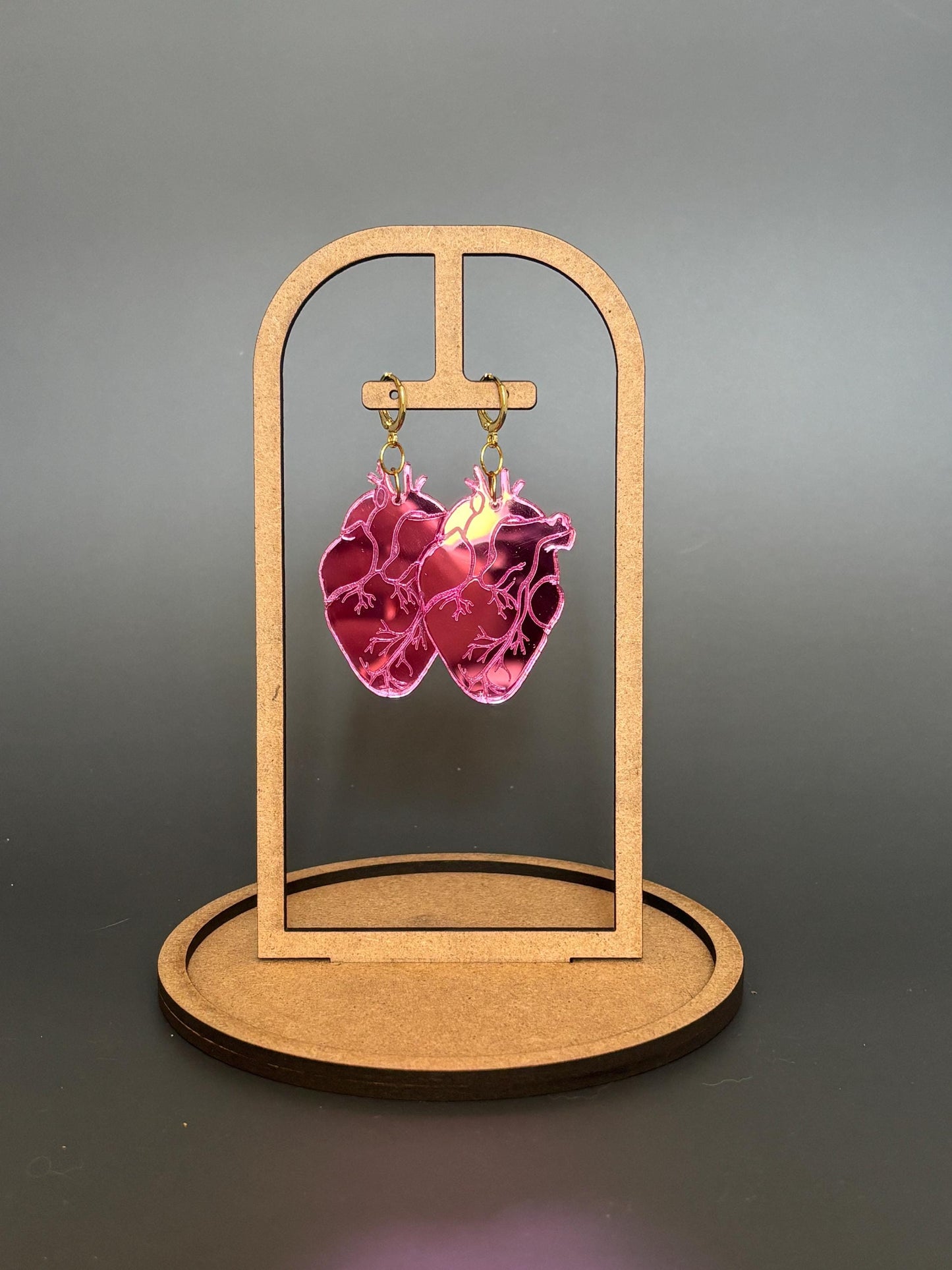 Anatomical Heart Earrings – Pink Acrylic Statement Earrings | Science Jewelry, Alt Fashion, Med Student Gift, Anatomical Jewellery, Medical