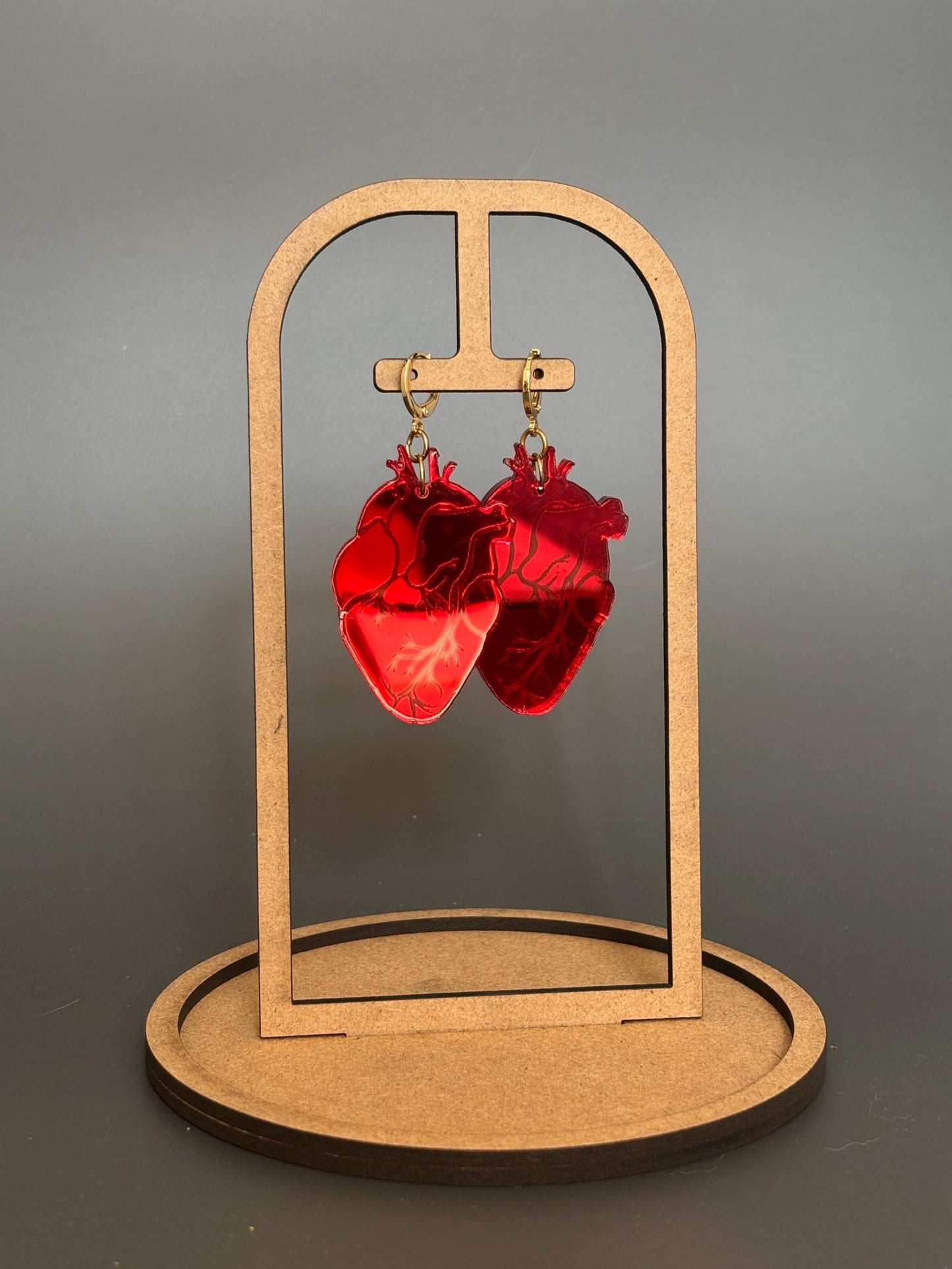 Anatomical Heart Earrings – Red Acrylic Statement Earrings | Science Jewelry, Alt Fashion, Med Student Gift, Anatomical Jewellery, Medical