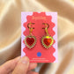 Gold Sacred Heart Hoop Earrings – Gothic Alt Jewellery, Spiked Heart Acrylic Earrings