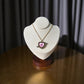 Pink Sacred Heart Necklace – Gold Chain with Arrow Detail