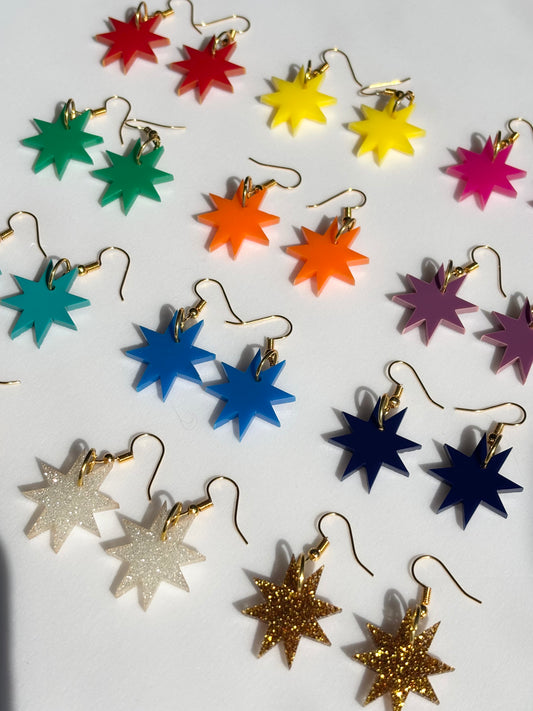 Star Acrylic Earrings – Multiple Colour Options – Cute Statement Jewellery