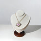 Pink Sacred Heart Necklace – Gold Chain with Arrow Detail