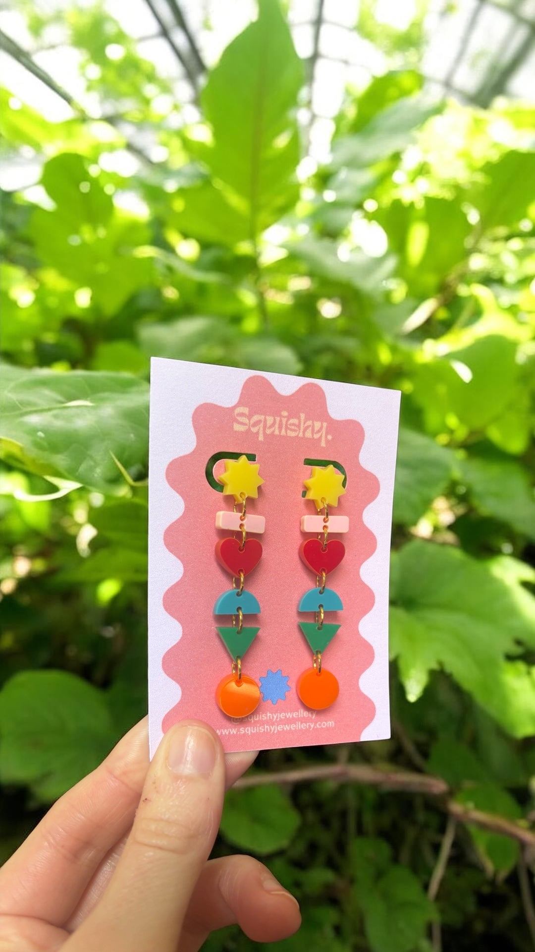 Geometric Shape Drop Earrings – Gallery Pop Colour Block Statement Jewellery