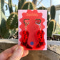 Red Cowboy Boot Earrings – Western Acrylic Statement Earrings for Cowgirl & Festival Outfits
