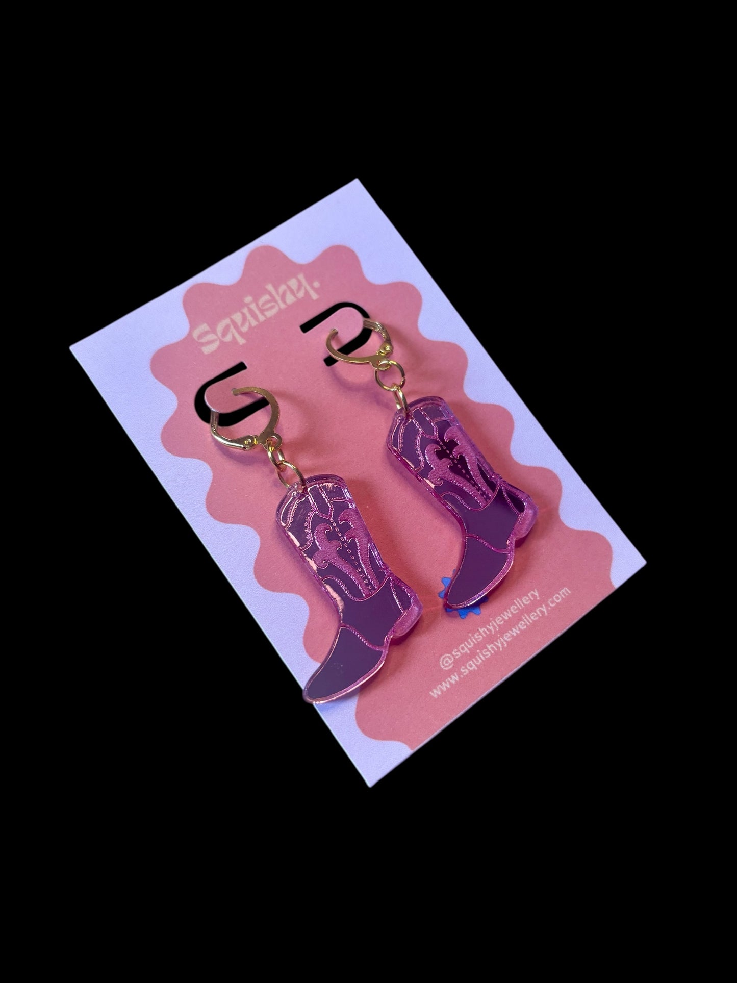 Pink Cowboy Boot Earrings – Western Acrylic Statement Earrings for Cowgirl & Festival Outfits (Copy)