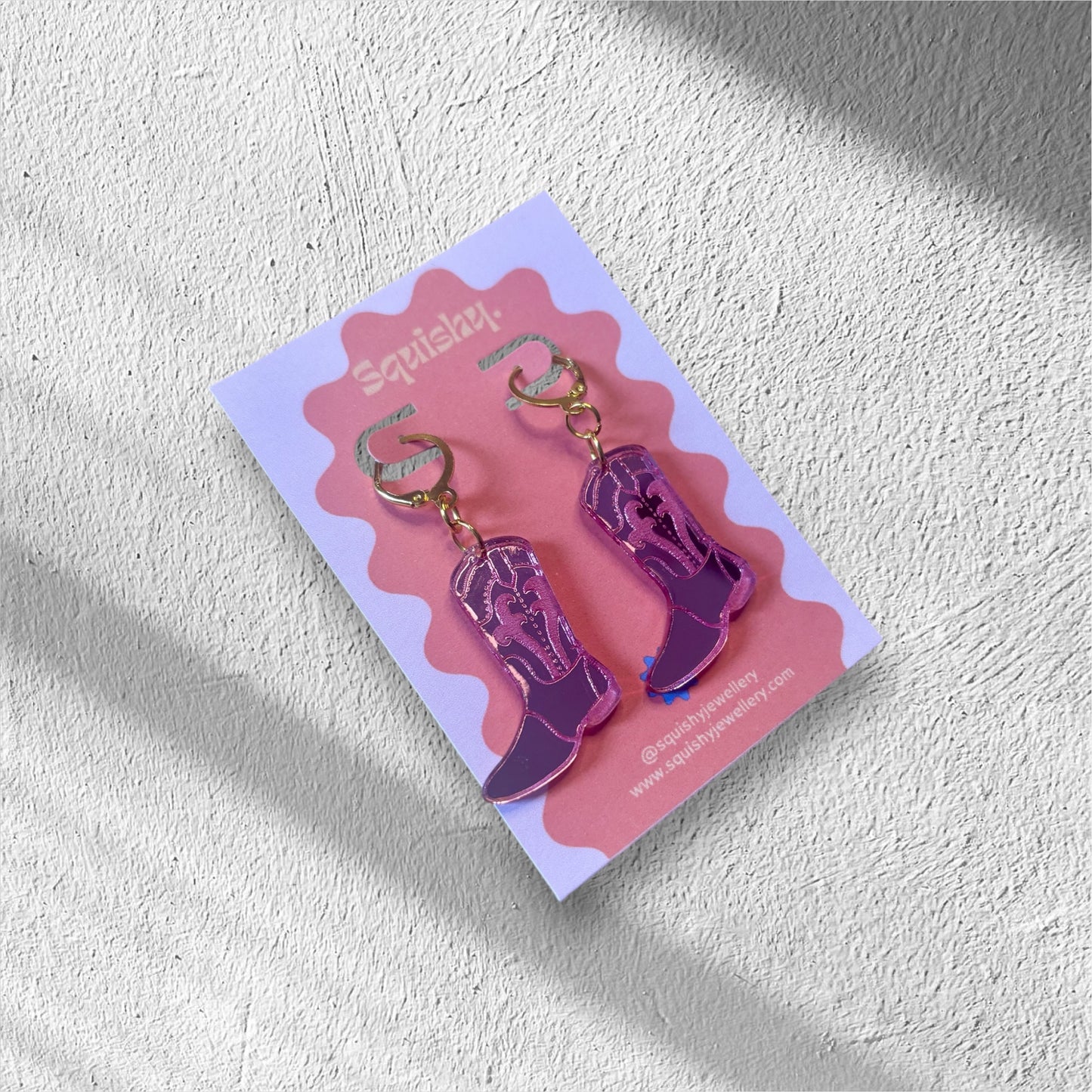 Pink Cowboy Boot Earrings – Western Acrylic Statement Earrings for Cowgirl & Festival Outfits (Copy)