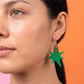 Light Pink & Green Kiki & Bouba Statement Earrings | Wearable Art