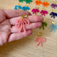 Colorful Bow Earrings — Acrylic Bow Huggie Hoops, Multiple Colours, Cute Statement Kawaii Bows, Handmade Colour-Blocked Earrings