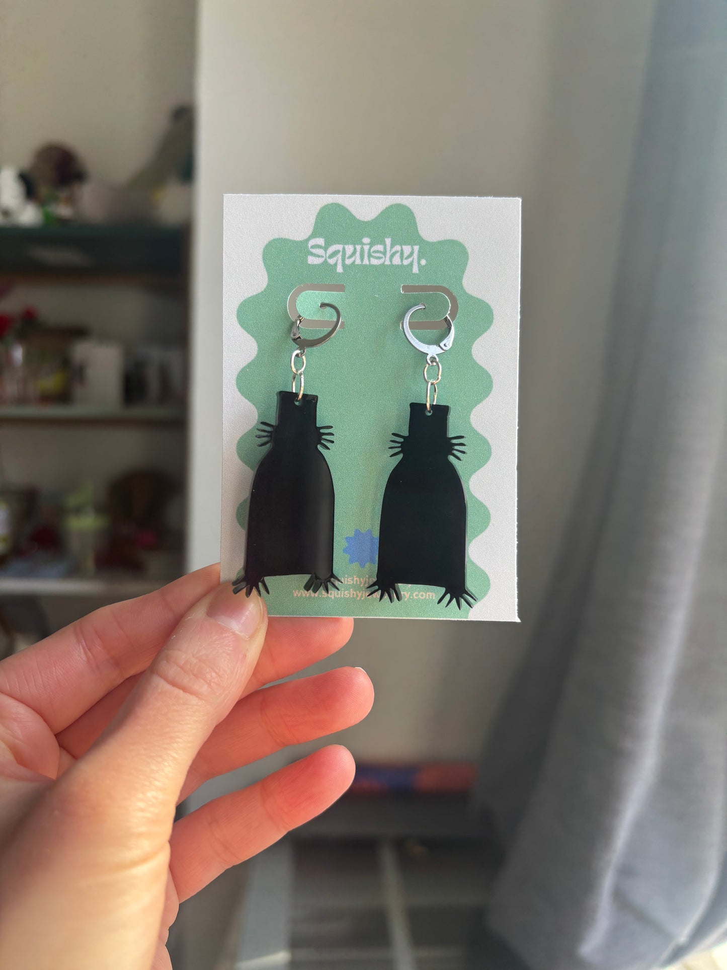 Babadook Earrings – Black Horror Silhouette Acrylic Dangles
