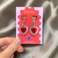 Silver Sacred Heart Hoop Earrings – Gothic Alt Jewellery, Spiked Heart Acrylic Earrings