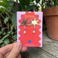 Silver Mirror Abstract Star Pearl Earrings – Modern Art Statement Jewellery