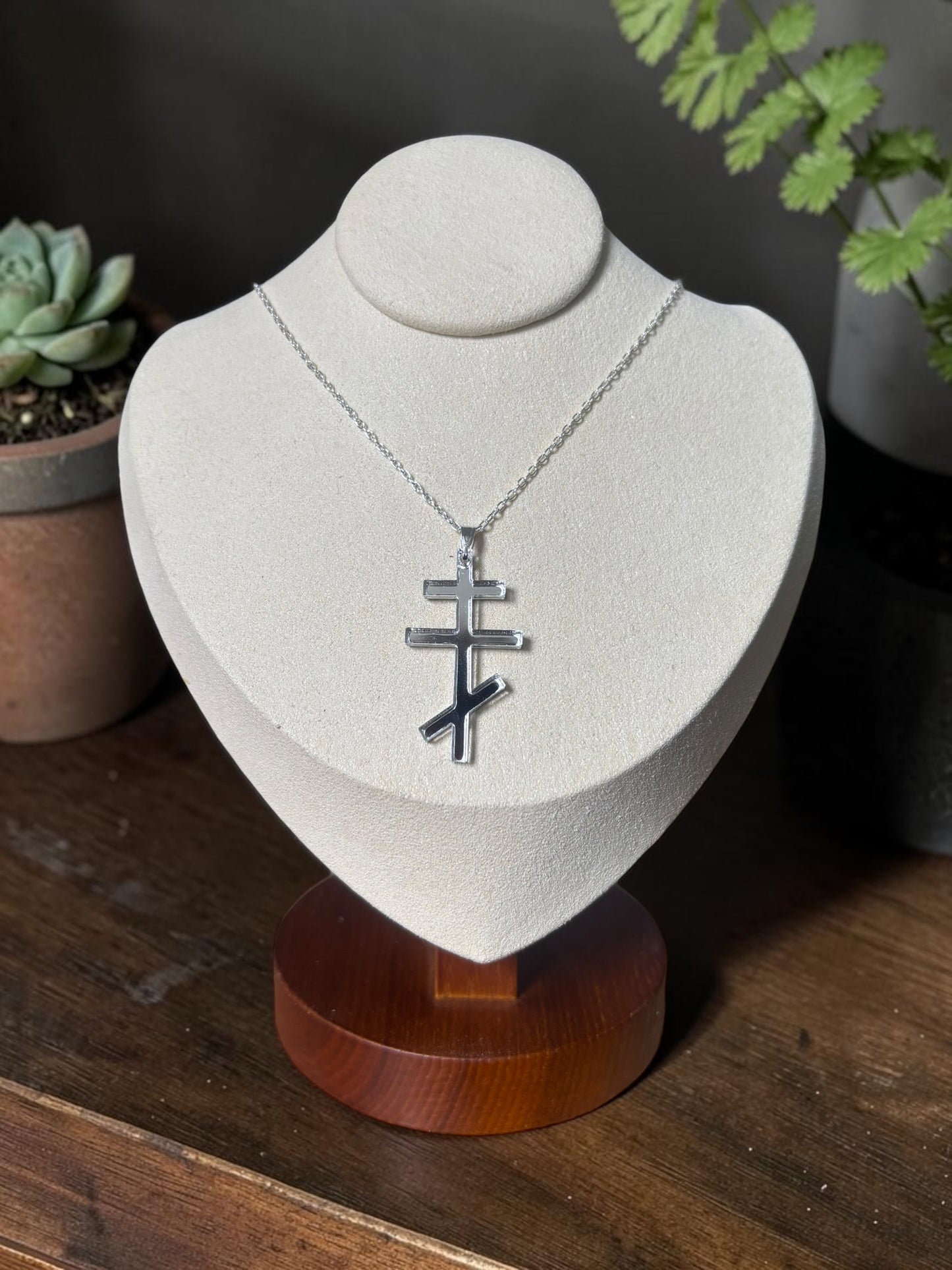 Heated Rivalry Inspired Ilya Rozanov Cross Necklace - Silver