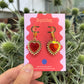 Gold Sacred Heart Hoop Earrings – Gothic Alt Jewellery, Spiked Heart Acrylic Earrings