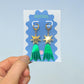 Colourful Starburst Drop Earrings – Acrylic Statement Earrings, Lightweight Art Jewellery