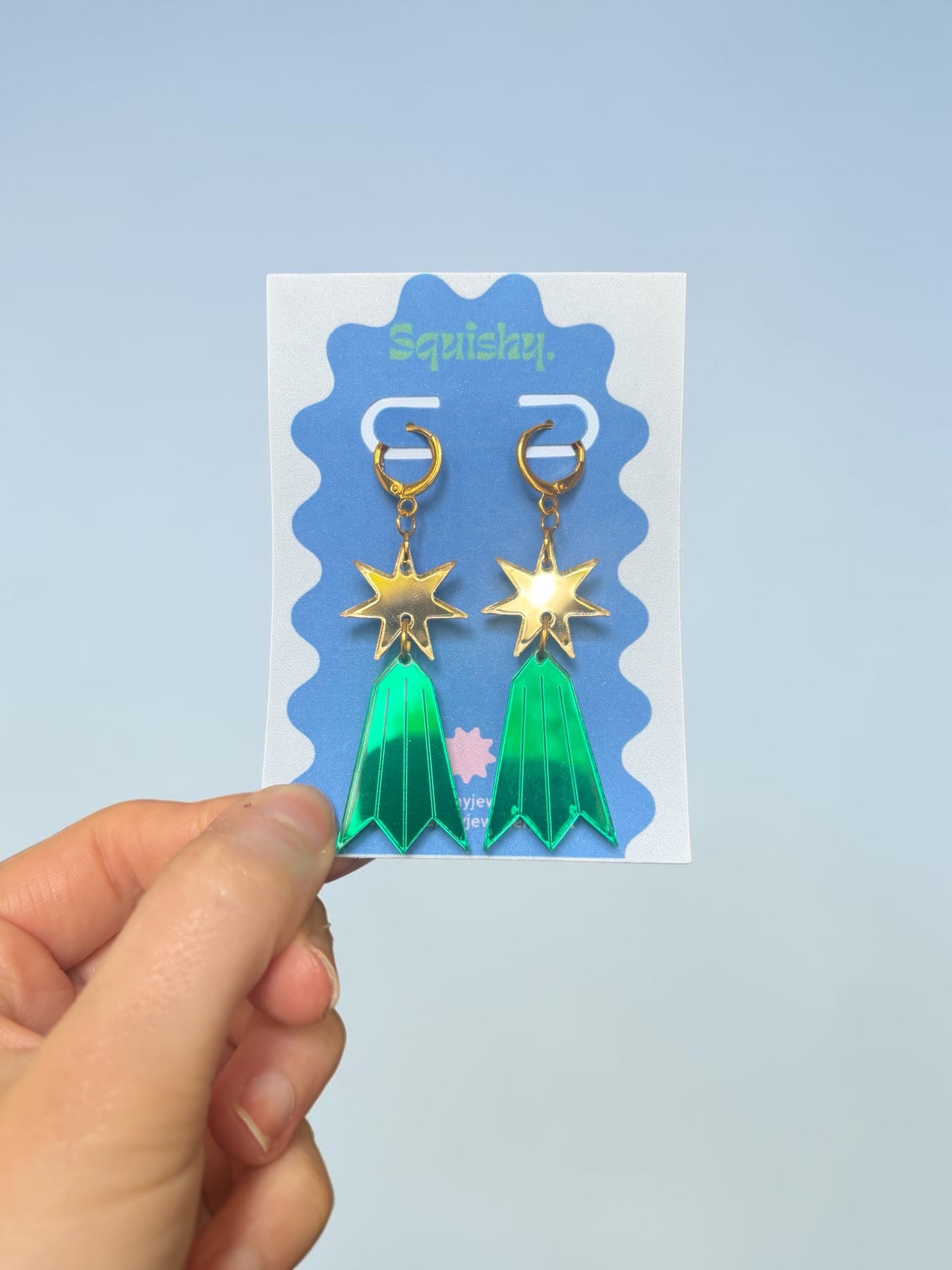 Colourful Starburst Drop Earrings – Acrylic Statement Earrings, Lightweight Art Jewellery