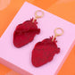 Anatomical Heart Earrings – Red Acrylic Statement Earrings | Science Jewelry, Alt Fashion, Med Student Gift, Anatomical Jewellery, Medical