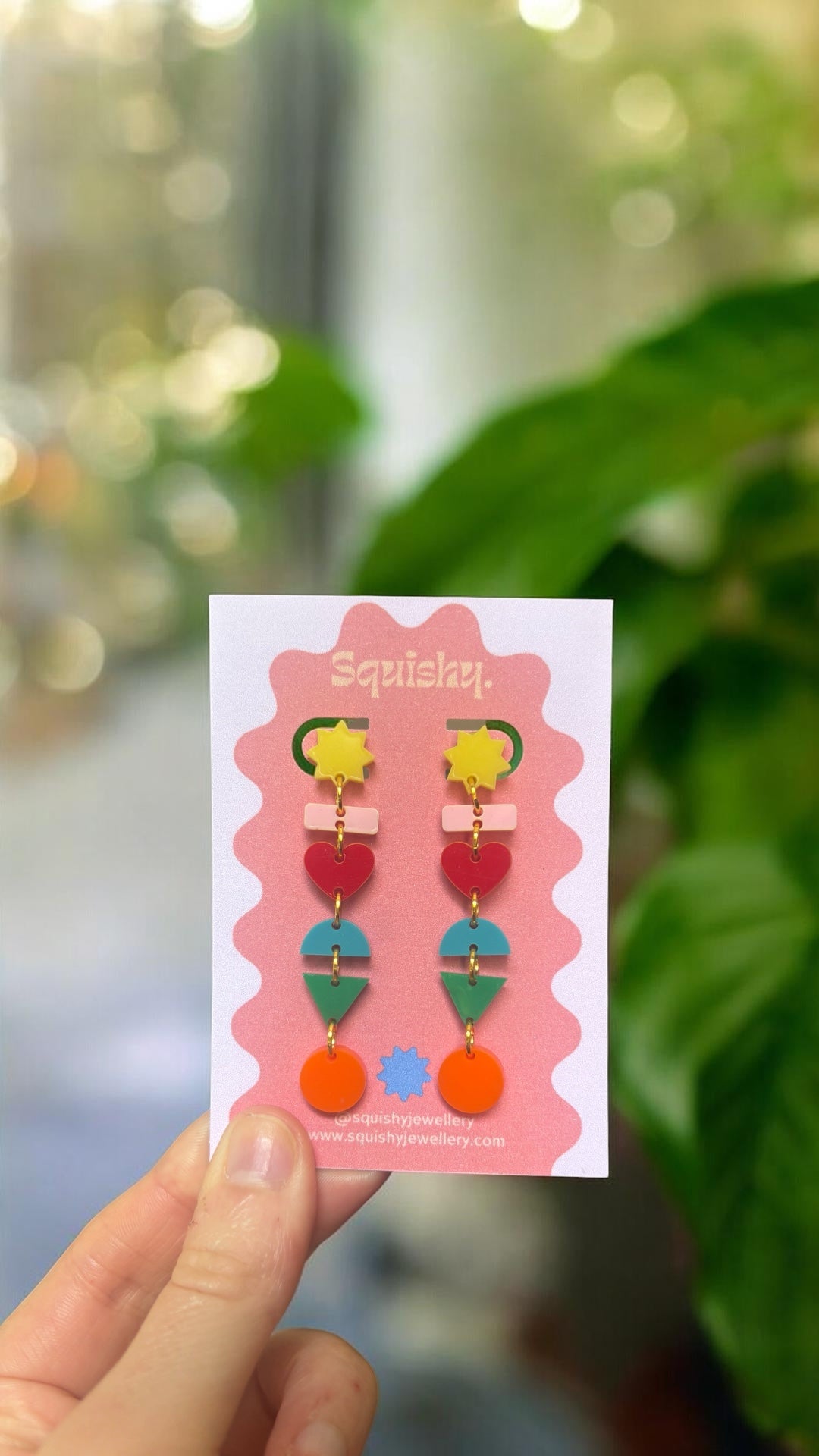 Geometric Shape Drop Earrings – Gallery Pop Colour Block Statement Jewellery