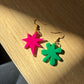 Pink and Green Kiki & Bouba Statement Earrings | Wearable Art