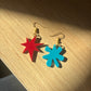 Red and Blue Kiki & Bouba Statement Earrings | Wearable Art