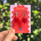 Red Star Hoop Earrings 20mm – Acrylic Geometric Statement Earrings UK Handmade