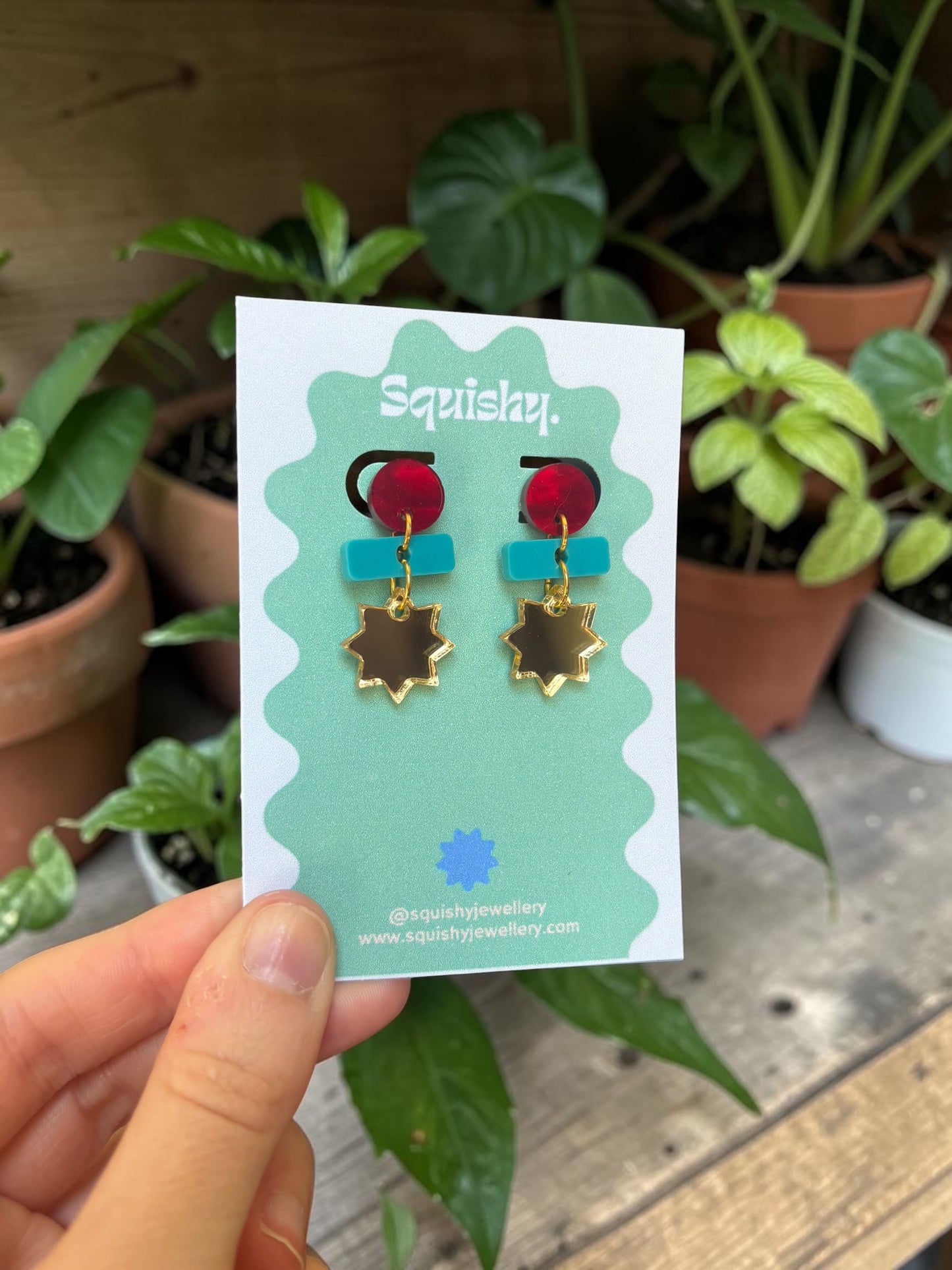 Abstract Star Drop Earrings – Gallery Pop Art Jewellery