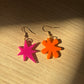 Pink and Orange Kiki & Bouba Statement Earrings | Wearable Art