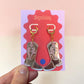 Silver Cowboy Boot Earrings – Western Acrylic Statement Earrings for Cowgirl & Festival Outfits