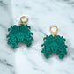 Green Medusa Earrings Mirrored Acrylic Medusa Head Hoops Mythic Statement Jewellery Goth Alt Fashion Ancient Greece, Classics Witchy Costume