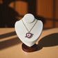 Pink Sacred Heart Necklace – Gold Chain with Arrow Detail