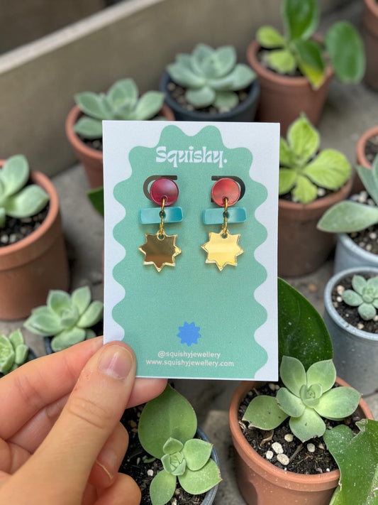 Abstract Star Drop Earrings – Gallery Pop Art Jewellery