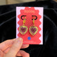 Gold Sacred Heart Hoop Earrings – Gothic Alt Jewellery, Spiked Heart Acrylic Earrings