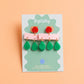Pink, Green & Red Mid Century Modern 'Raindrop' Memphis Layered Acrylic Women's Earrings.