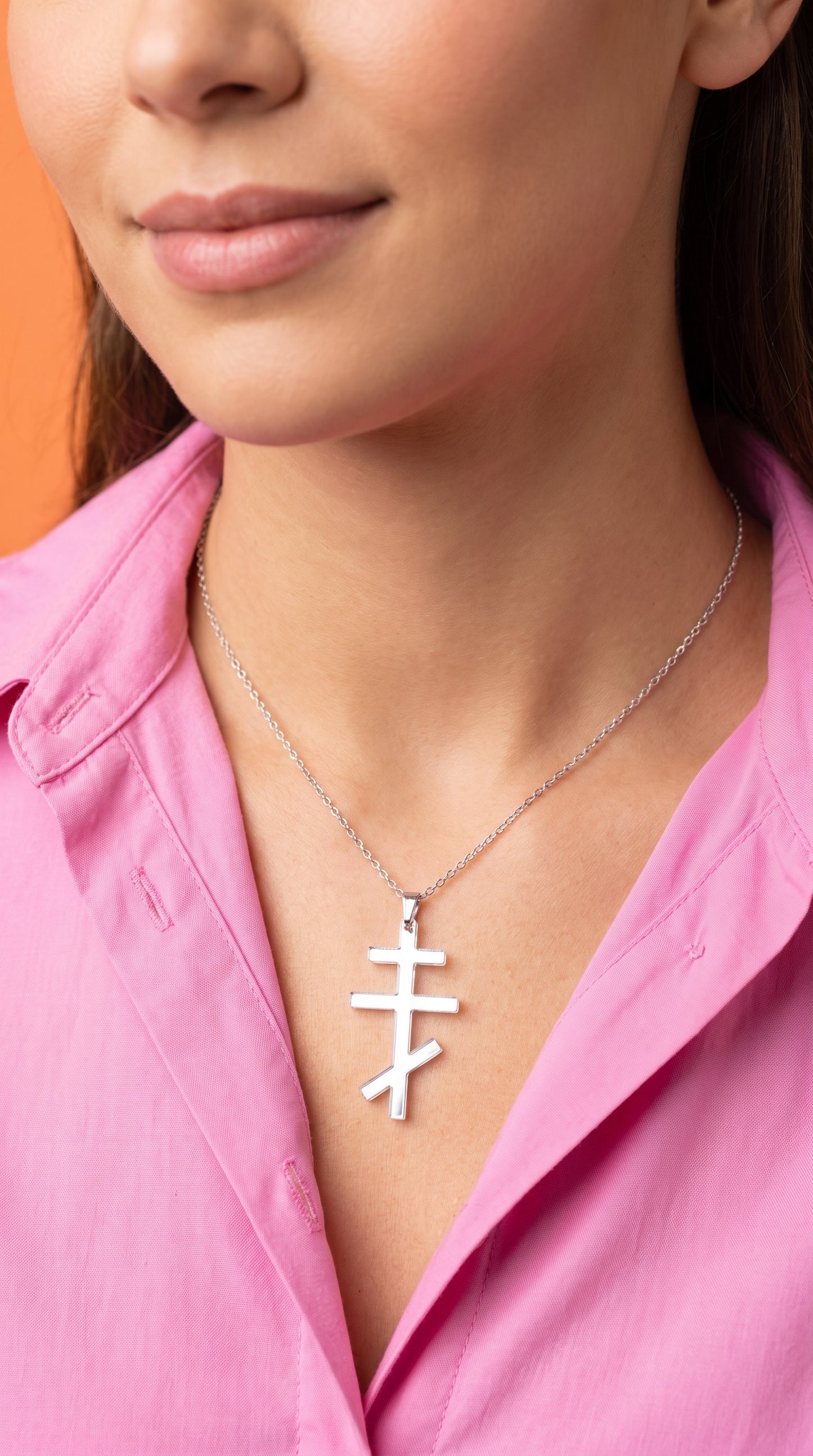 Heated Rivalry Inspired Ilya Rozanov Cross Necklace - Silver