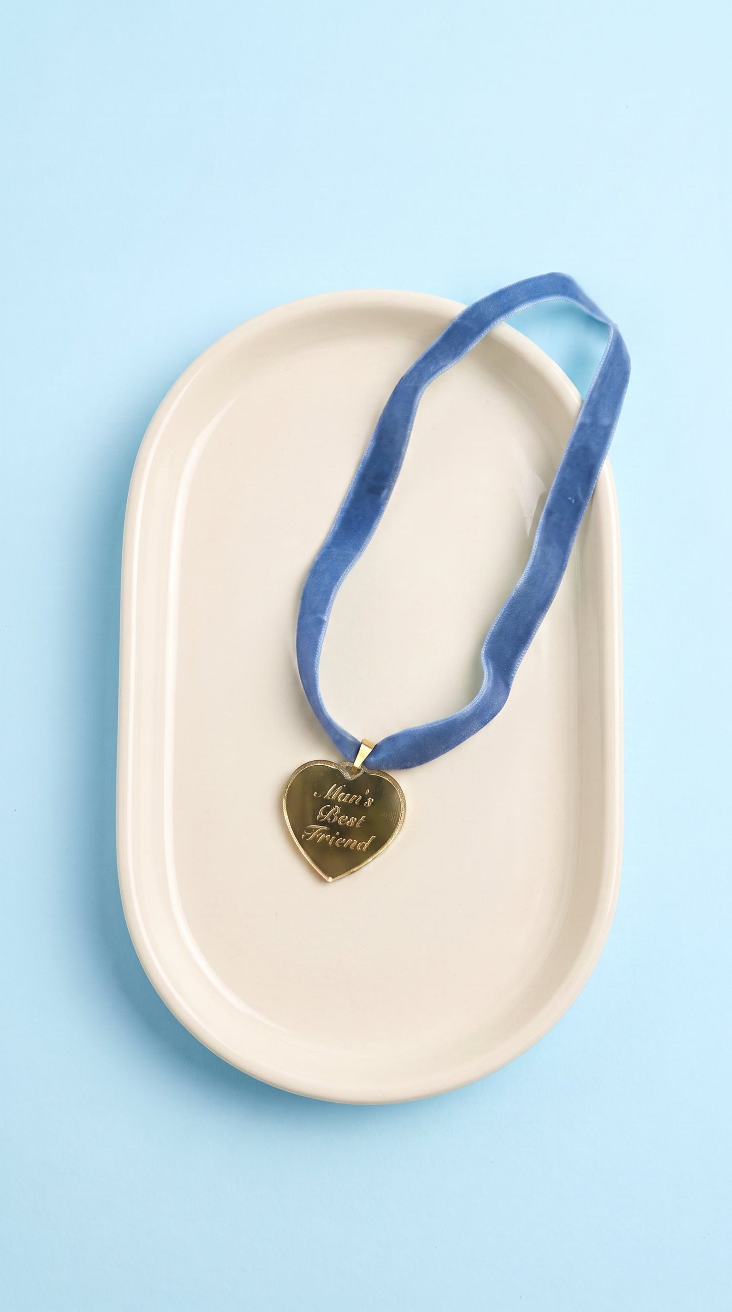 Gold Mirror Heart Pendant “Man’s Best Friend” Necklace – Sabrina Carpenter Album Inspired Dog Tag Coquette Twee Baby Doll Jewellery