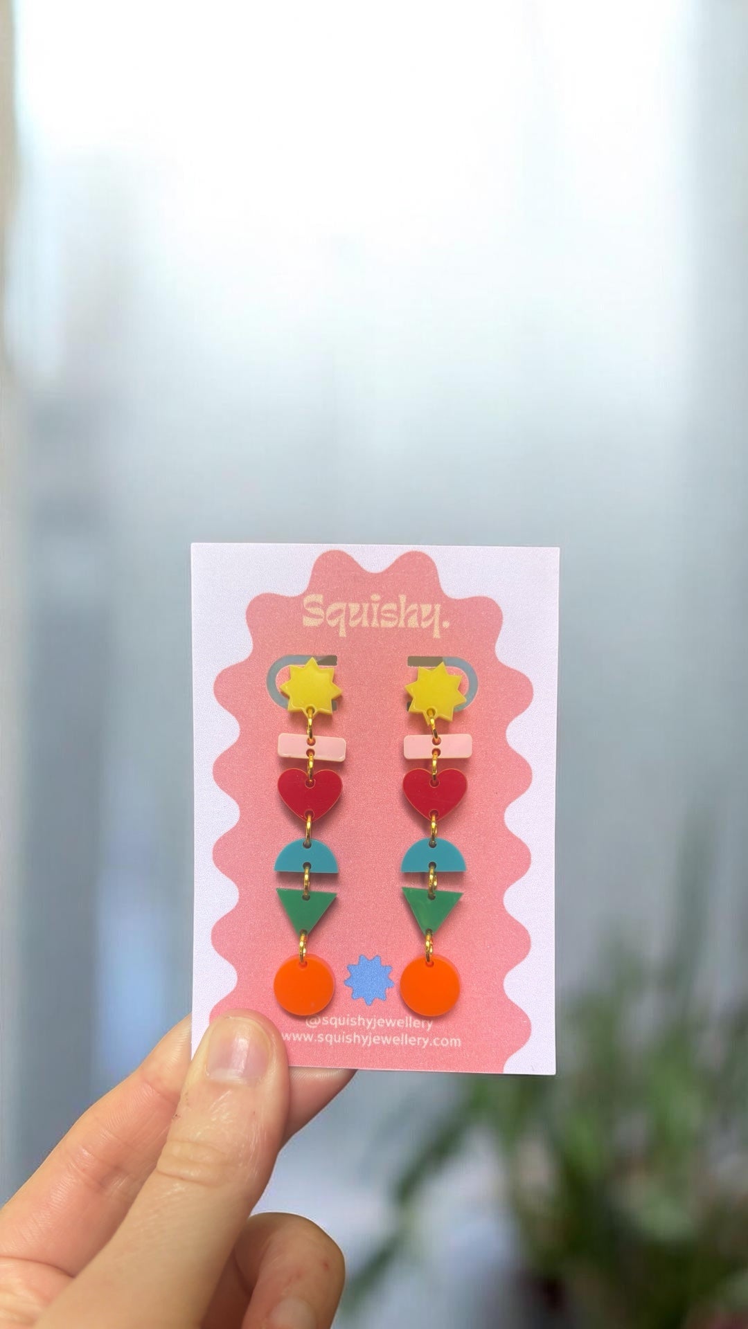 Geometric Shape Drop Earrings – Gallery Pop Colour Block Statement Jewellery