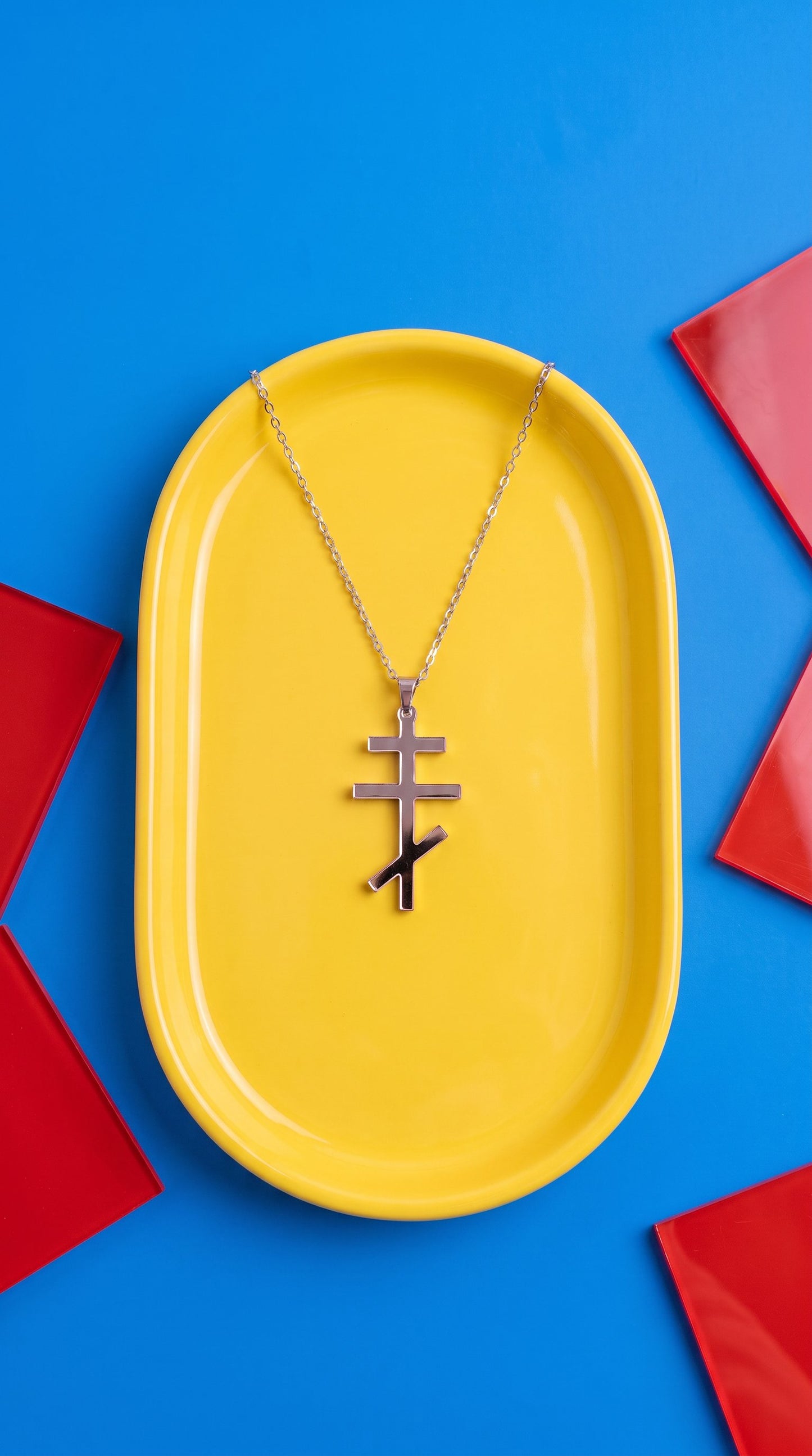 Heated Rivalry Inspired Ilya Rozanov Cross Necklace - Silver