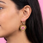 Pink, Gold and Red Heart Hoop Earrings – Acrylic Statement Maximalism Cottagecore Kawaii Celestial Alt Gift Jewellery Red Centre