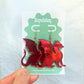 Dragon Earrings – Welsh Inspired Gothic Alt Jewellery, Acrylic Statement Earrings (Red & Green)