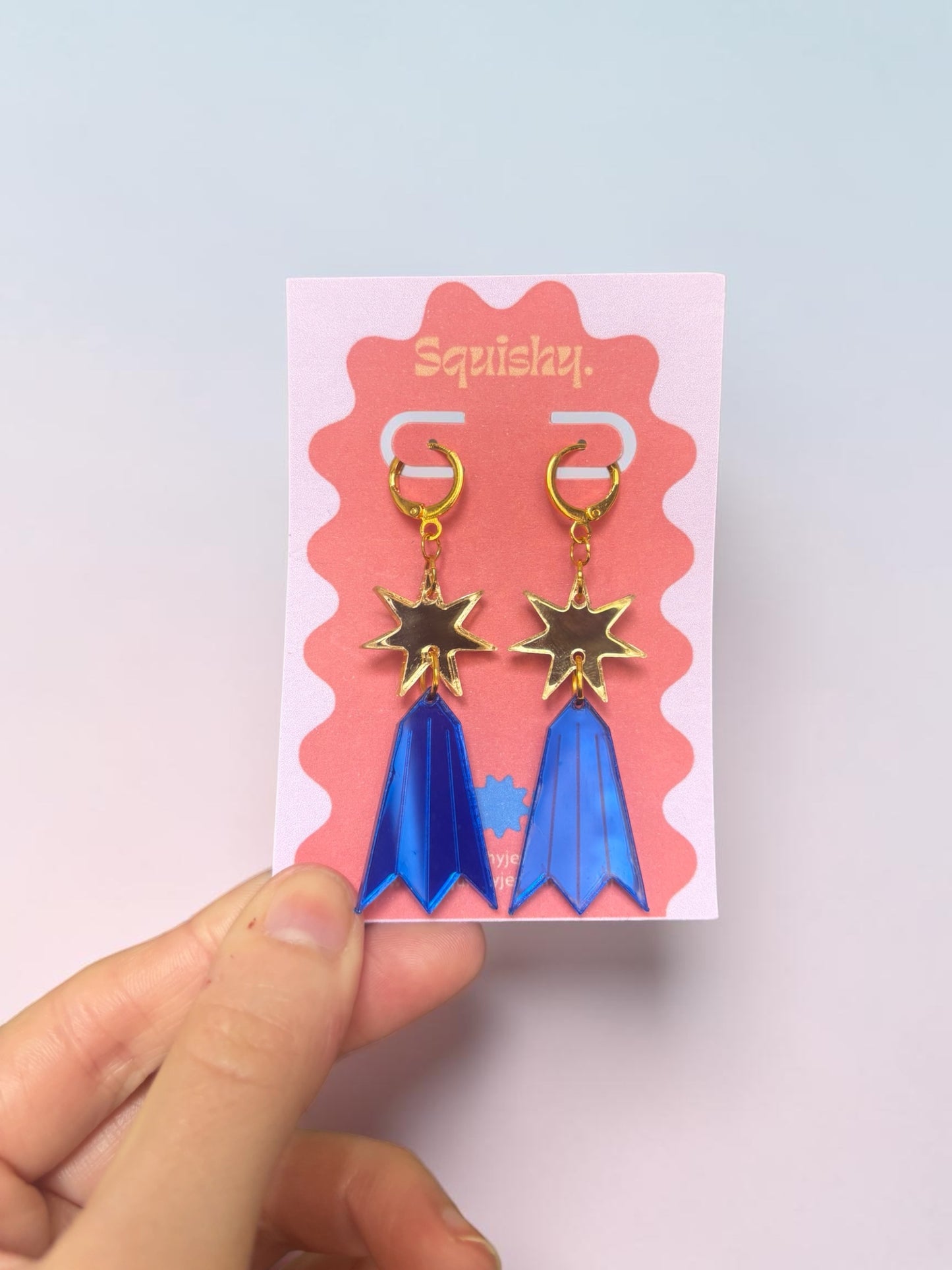 Colourful Starburst Drop Earrings – Acrylic Statement Earrings, Lightweight Art Jewellery