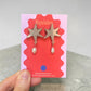 Silver Glitter Abstract Star Pearl Earrings – Modern Art Statement Jewellery