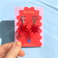 Red Star Hoop Earrings 20mm – Acrylic Geometric Statement Earrings UK Handmade