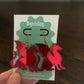 Dragon Earrings – Welsh Inspired Gothic Alt Jewellery, Acrylic Statement Earrings (Red & Green)